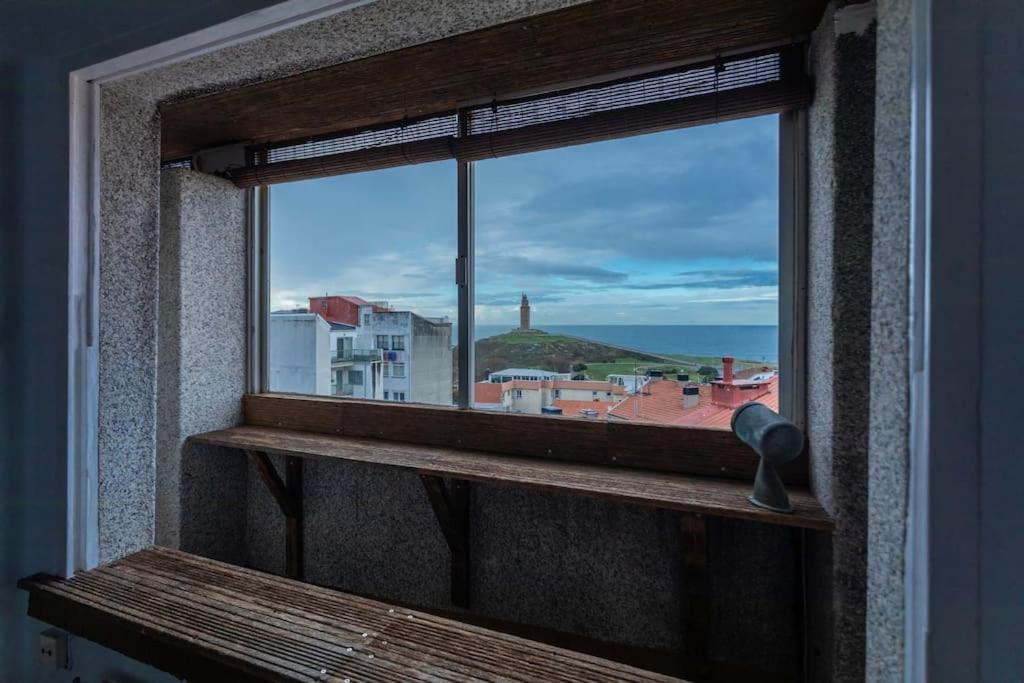 Ferienwohnung Atico Con Terraza Y Vistas Al Mar. A Coruña Exterior foto